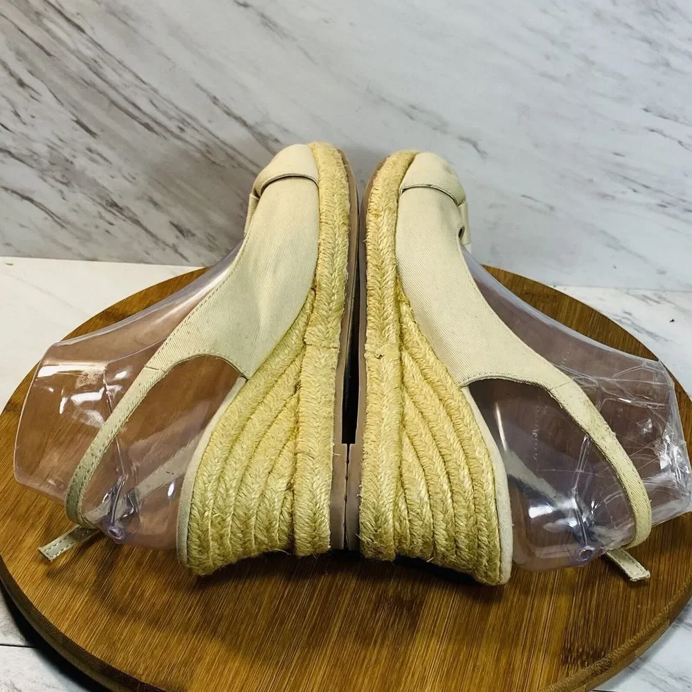 Naturalizer Bandene Natural color canvas slingback wedge 9M - Picture 5 of 7